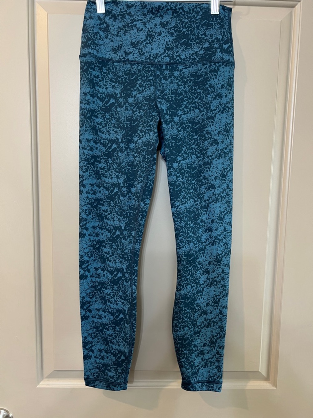 90 Degree By Reflex Teal Marble-Print Leggings